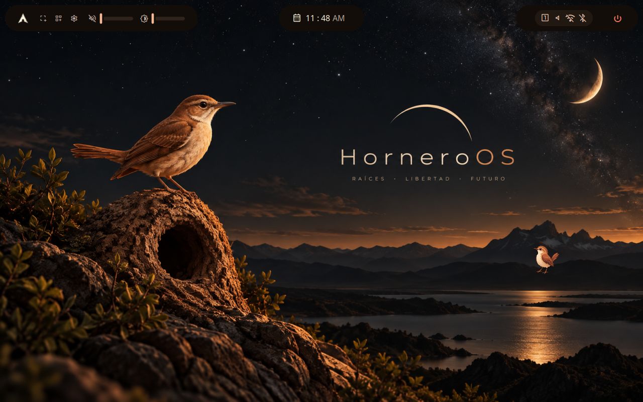 Islands layout captured in a running Hornero desktop